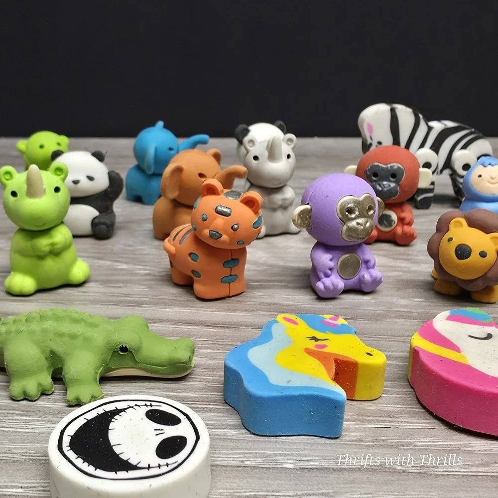 Animal Erasers And Other Erasers- Pets Pencil Erasers Puzzle Animals - 35+ Piece